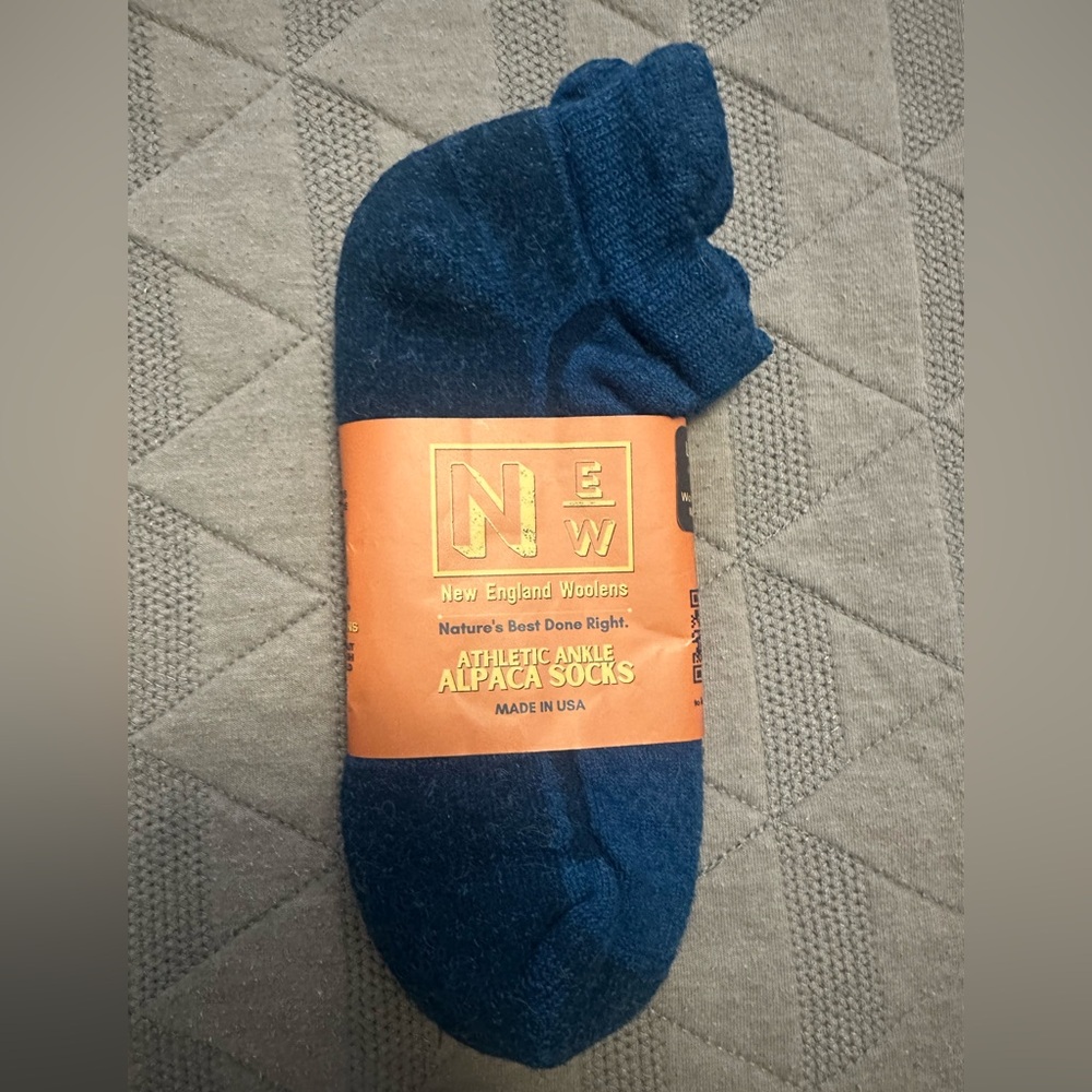 Blue Athletic Ankle Alpaca Socks